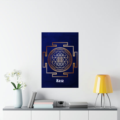 Golden Sri Yantra Poster Wealth Code