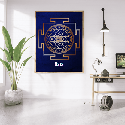 Golden Sri Yantra Poster Wealth Code